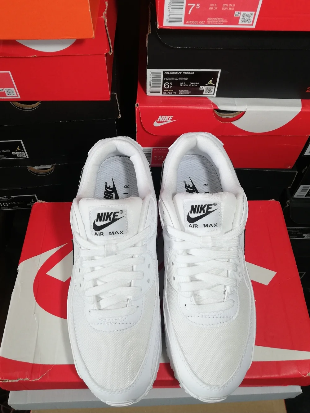 NIKE AIR MAX 90S ESSENTIAL WHITE-BLACK WOMEN US SIZE 9 BRAND NEW IN BOX - Picture 11 of 13